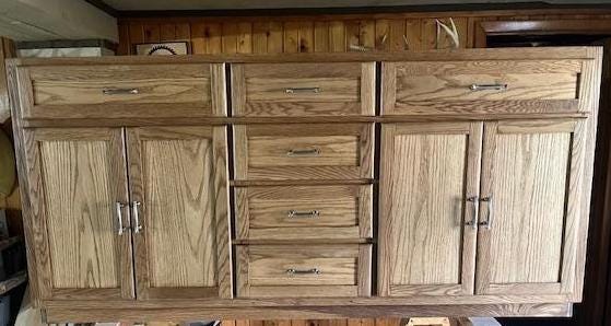 White Oak Double Sink Bathroom Vanity