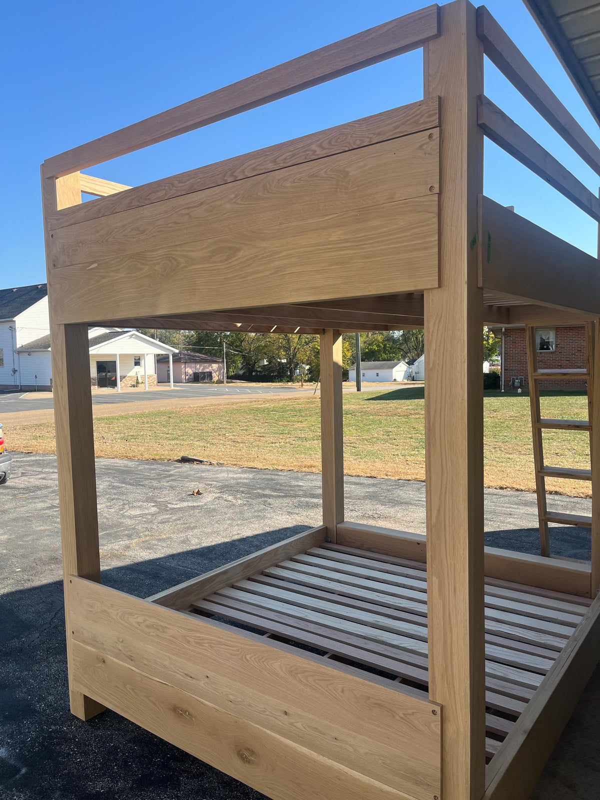 Solid Wood King Size Bunk Bed — Heavy Duty 5x5 Post Frame | Built for Cabins, B&B and Guest Rooms