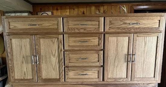 White Oak Double Sink Bathroom Vanity