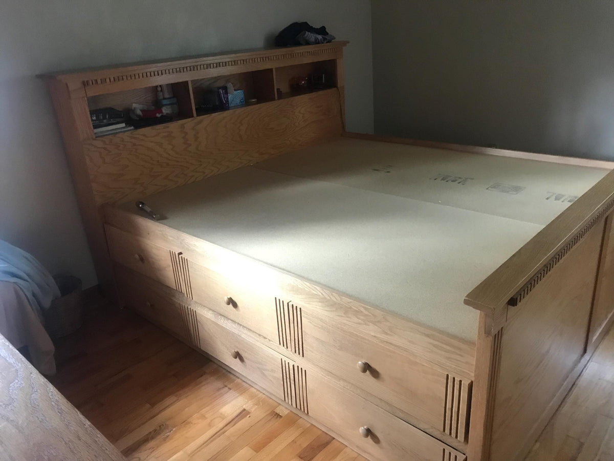 High Storage King Size Bed Made of Solid Hardwood