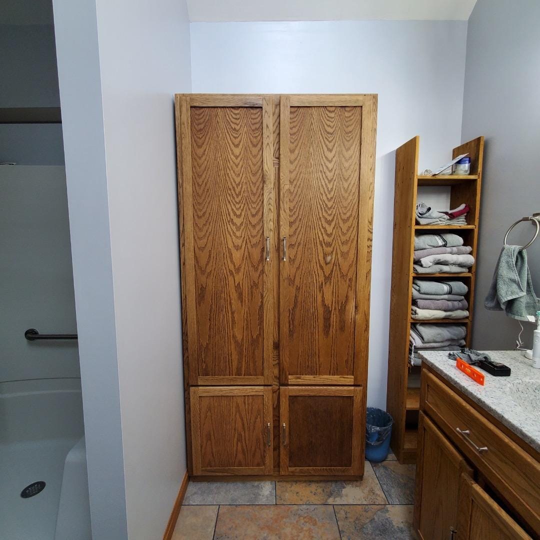 Handcrafted Oak Display Cabinet — Custom Wall Cabinet for Collectibles, Bathroom, or Medicine Storage | Built to Your Size